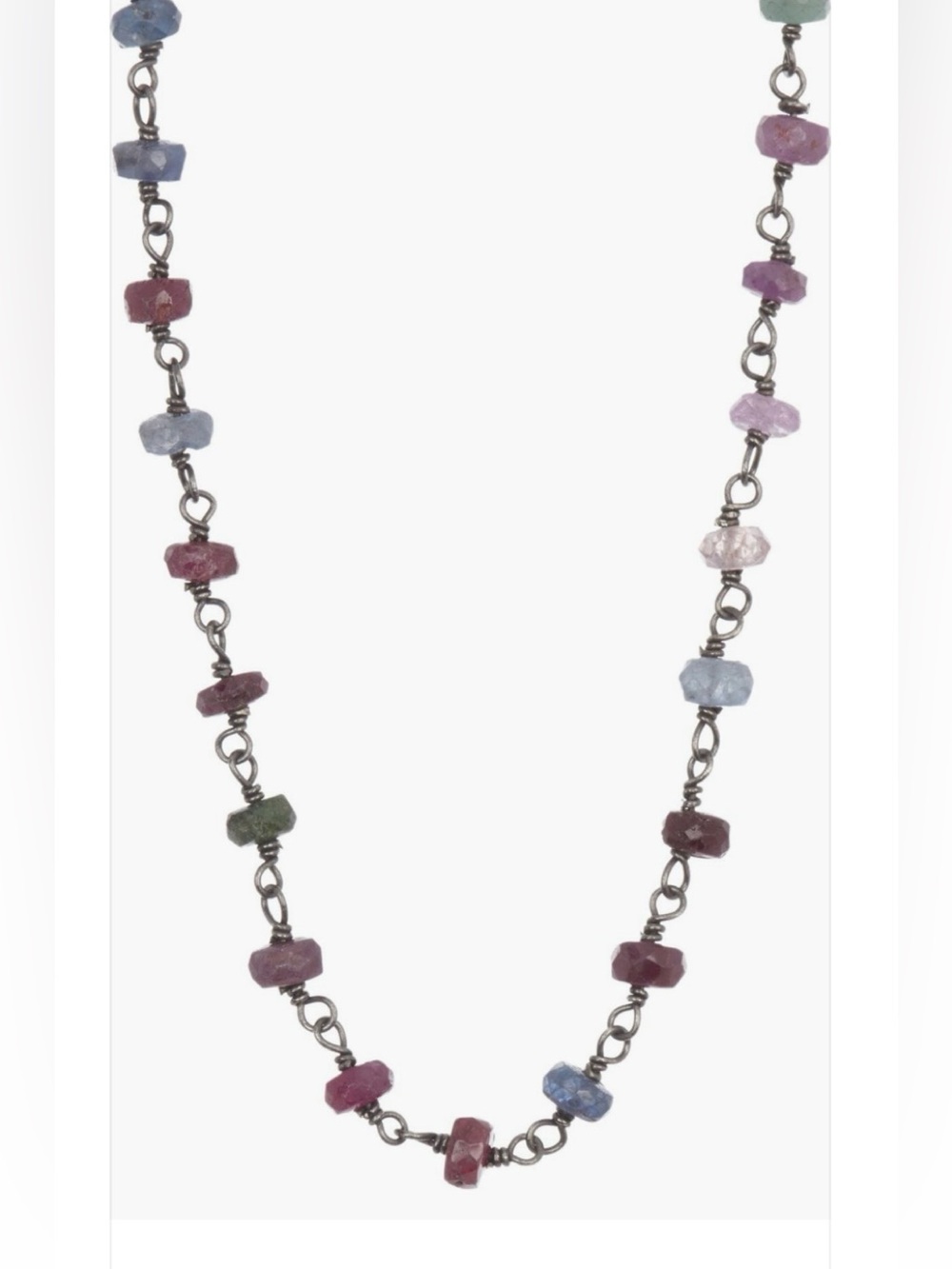 Adornia natural sapphire multicolored necklace